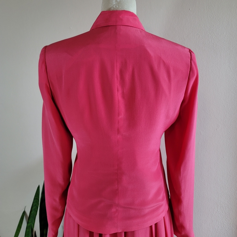 VTG 80s Silk David Hollis Skirt Set - Picture 5 of 12